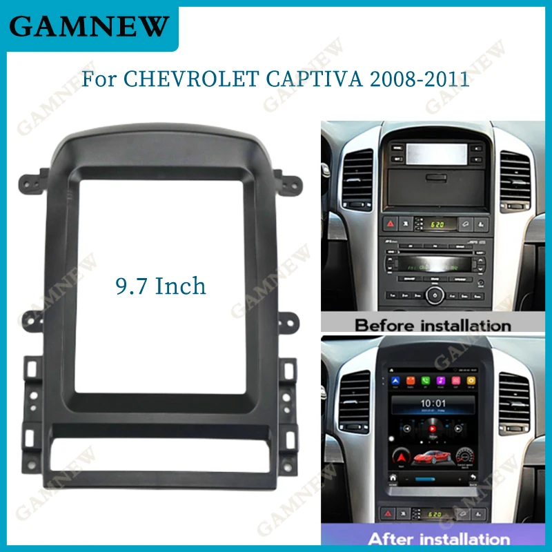 

9.7 Inch 2 Din Car Radio Fascias For CHEVROLET CAPTIVA 2008-2011 Tesla Style Multimedia Frame Video Player DVD Panel Trim