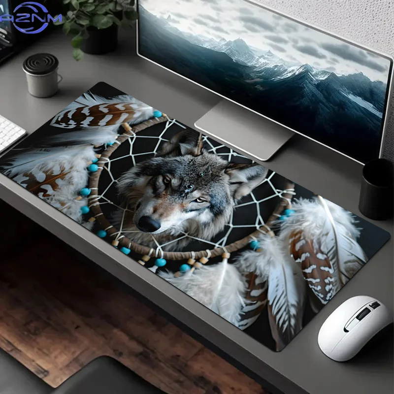 Dreamcatcher Wolf Face American Art Style Office Laptop Gaming Birthday Gift Mouse Pad Christmas Gift