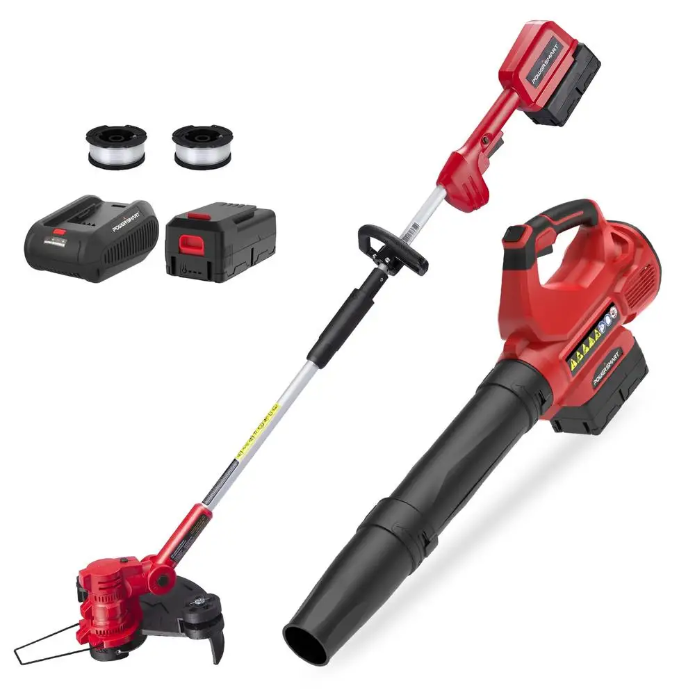 40V Cordless String Trimmer & Edger Leaf Blower Combo Kit Turbo Design Auto Feed Spool 4.0Ah Battery and Charger Included