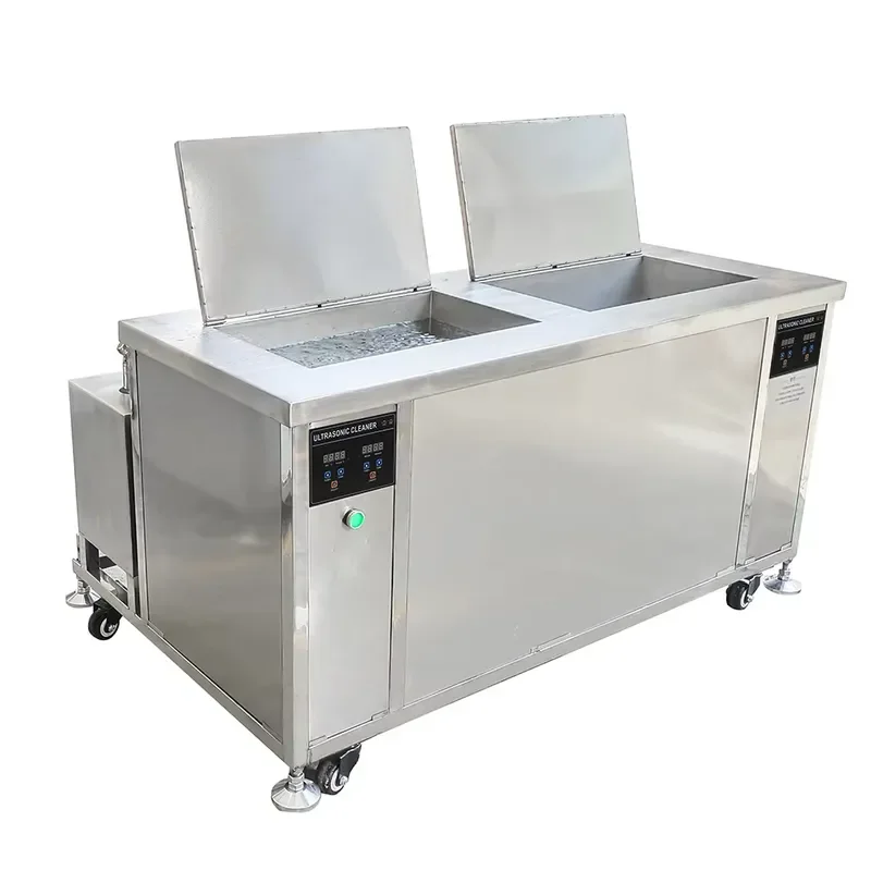 New 135L Electric Industrial Ultrasonic Cleaner with 2 Slots 36 Transducers Cold Water Cleaning and Drying for Oil Removal