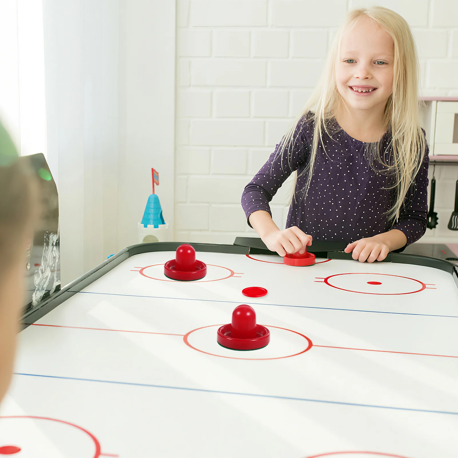 8Pcs 76mm Air Hockey Pushers Pucks Set Perfect for Replacing Worn Out Equipment Game Room Must Have Air Hockey Paddles