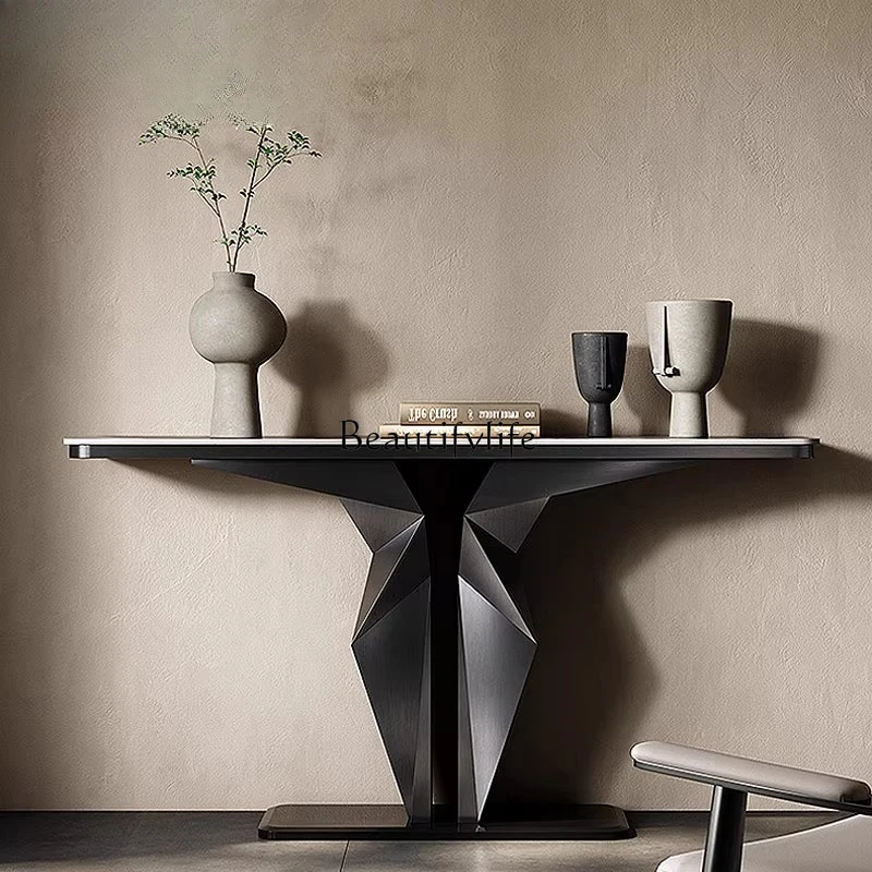 

Italian light luxury entrance table Modern simple living room entry rock slab entrance table