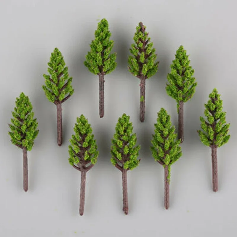 100Pcs 38mm Mini Model Trees  Micro= Pine Trees Sandtable Decor For N Z Scale Building Street Layout Model Railway Train Layout