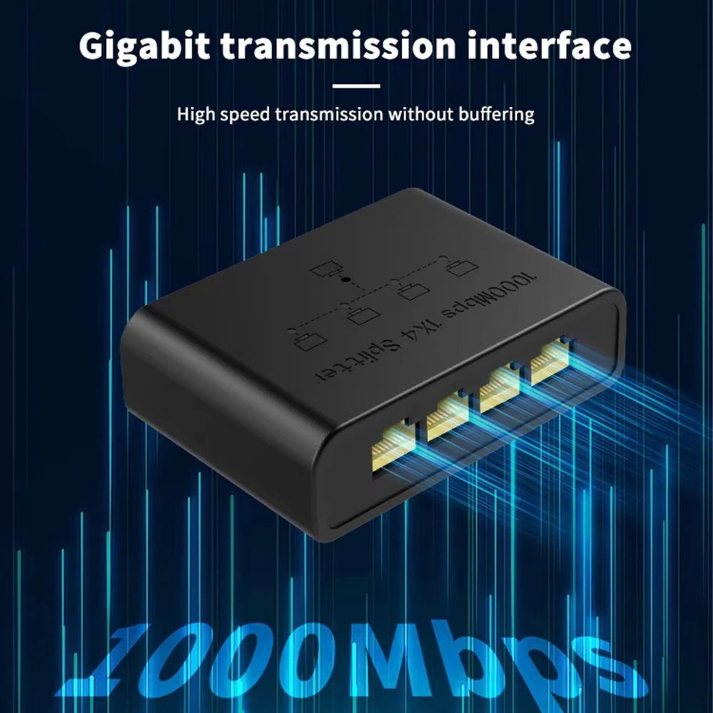 محول الشبكة 4 منافذ التبديل إيثرنت 1000Mbps جيجابت عالية الأداء الذكية الجلاد محور حاقن الإنترنت للمكتب المنزلي