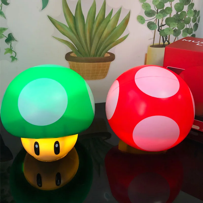 Super Mario Nostalgic Cute Mushroom Nightlight Sound Effect Decoration Nightlight USB Small Table Light Manufacturer Wholesale