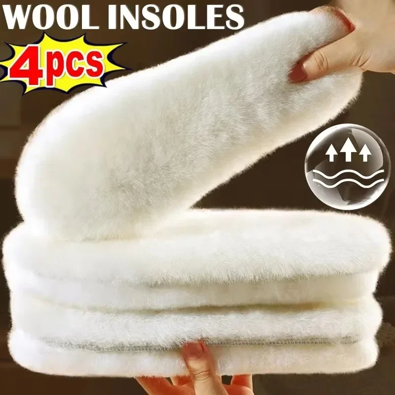 6/2 قطعة النعال جلد الغنم الطبيعي الحقيقي الفراء الصوف الكشمير الثلوج الأحذية بطانة حذاء الرجال النساء الأطفال الصوف النعال أحذية الشتاء الدافئة #1