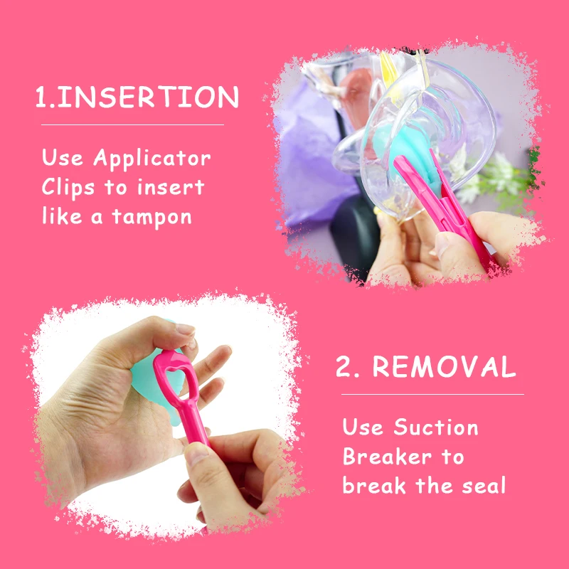 Tampon and Menstrual Cup Applicator Reusable Portable Medical Plastic Grade Booster Personal Hygiene Product