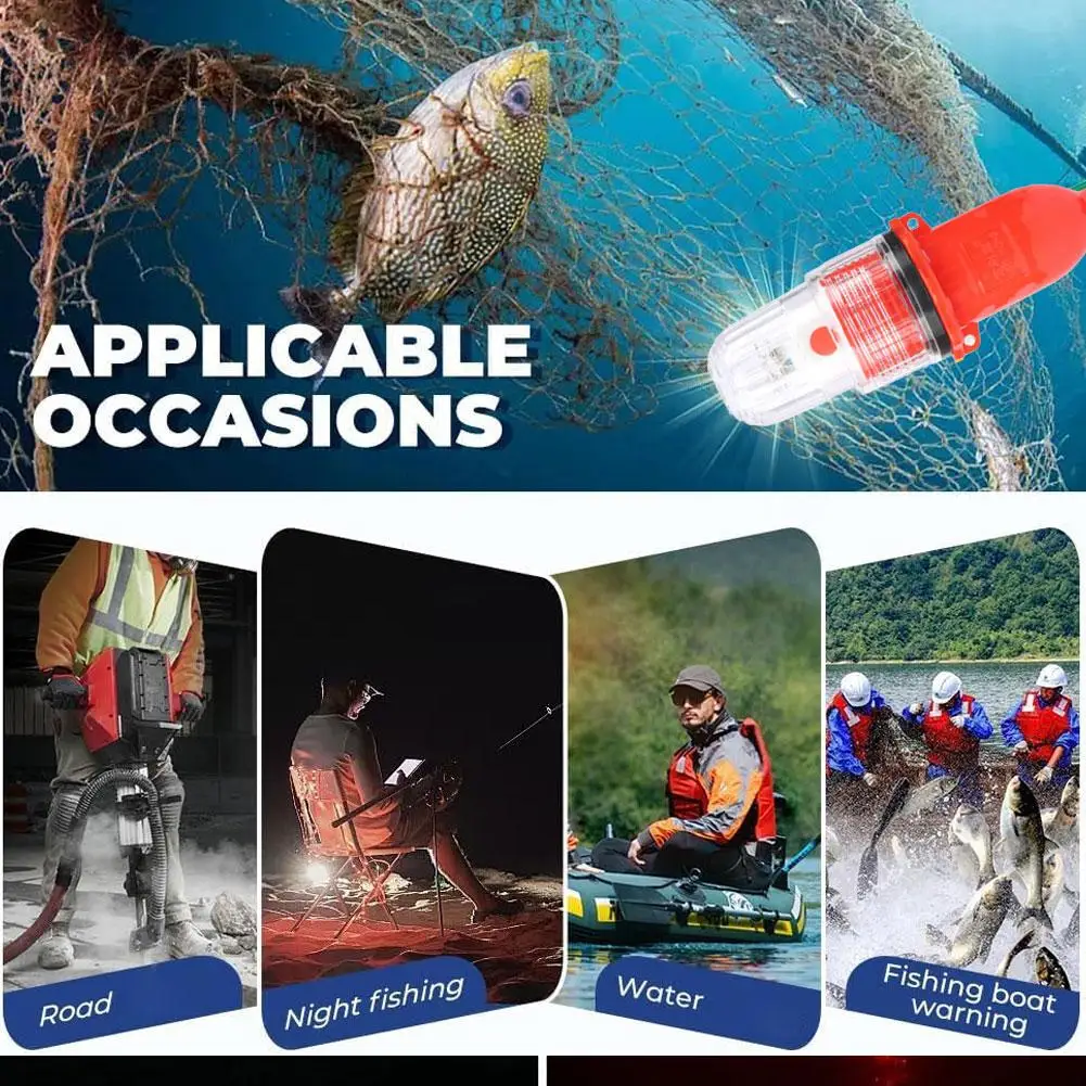 IP67 Wasserdichte Marine-Notfall-Signalleuchte Hochsichtbare LED Elektronische Bootsfackel für Fischernetz-Boje Kajak-Sicherheit – Detail 13