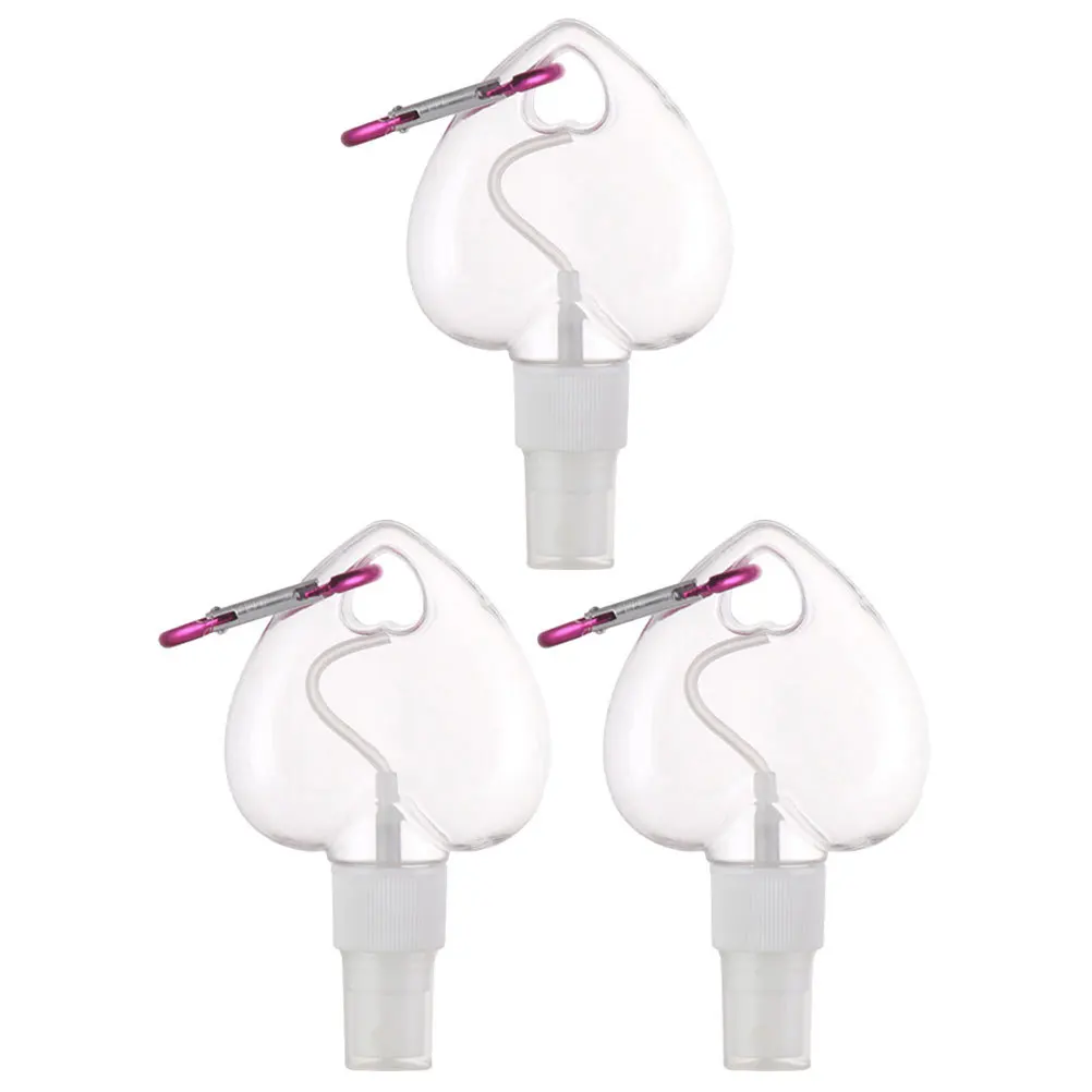 3pcs Heart Shape Spray Leakproof Sub Bottles Reusable Travel Perfume Dispensers Empty Refillable Mist Bottles For