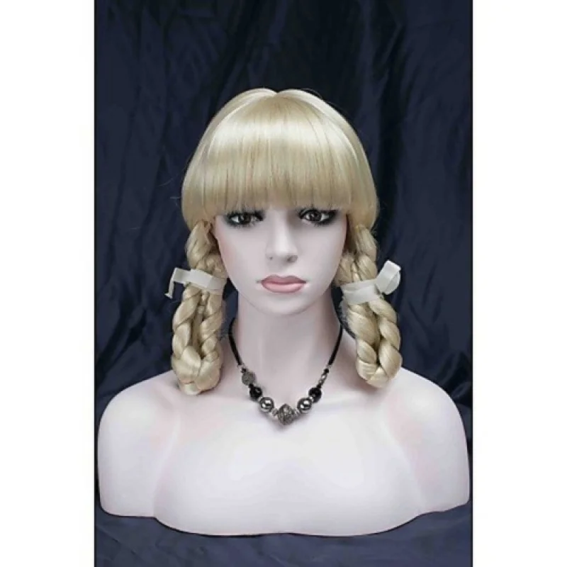 

Ladies Wig Short Blonde Handcraft Braid Cosplay Wig Women Wig Wig Cap