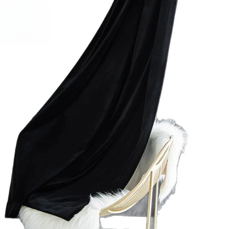 

Custom Size European Luxury Fleece Solid Color Velvet Light-shielded Retro Curtains for Living Dining Room Bedroom Elegant