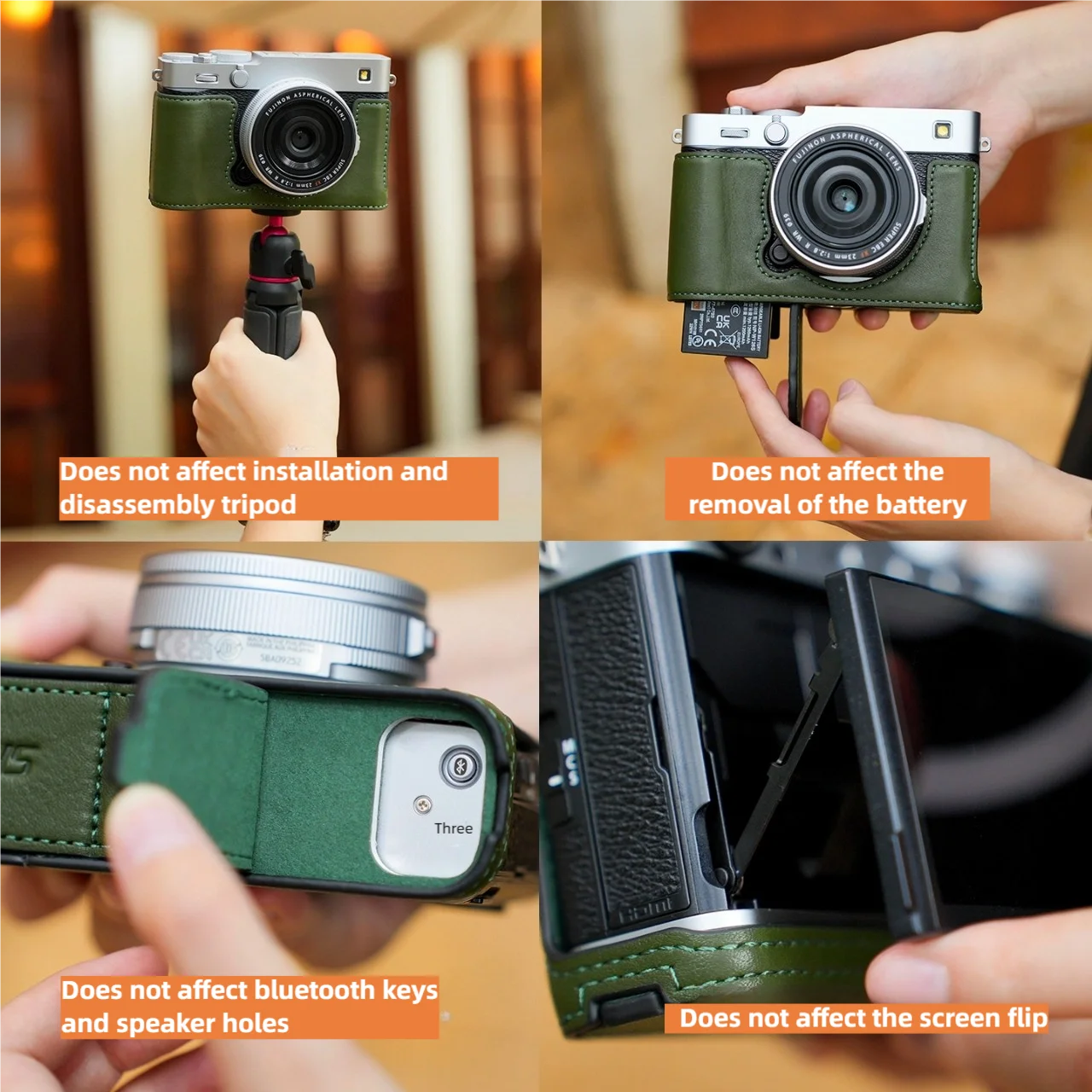 Handmade Camera Bag for Fuji XE5, Genuine Leather Protective Case, Cowhide Anti-Fall Protection