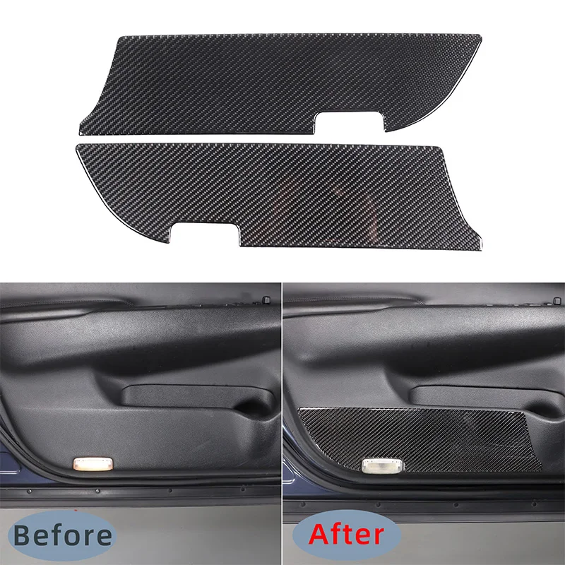 

Для 2007-2013 Infiniti G25 G35 G37 мягкое углеродное волокно, внутренняя передняя дверь автомобиля, анти-ударная панель, наклейка, автомобильные аксессуары