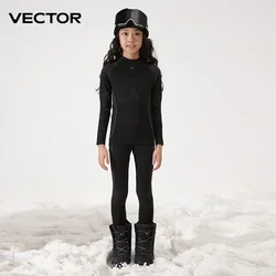 VECTOR-Conjuntos de ropa interior térmica de esquí para niños, chándal deportivo de secado rápido, ejercicio físico, camisas ajustadas, chaquetas, trajes deportivos