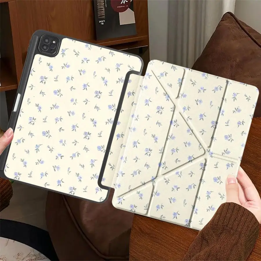 

Чехол-подставка с мультяшным принтом для планшетов iPad Mini 6, 7, Air 4, 5, M3, M2, M4, 11 дюймов, Pro 2025, Pro 11-го, 10-го, 9-го, 8-го, 7-го поколений, 12.9 дюймов