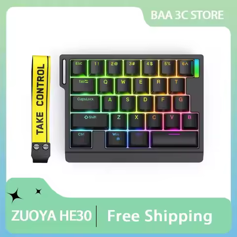ZUOYA HE30 One Handed Mini Keyboard Magnetic Switch Mechanical Keyboard 8KHz 0.04mm RGB Hot Swap PC Gaming Office Keyboards