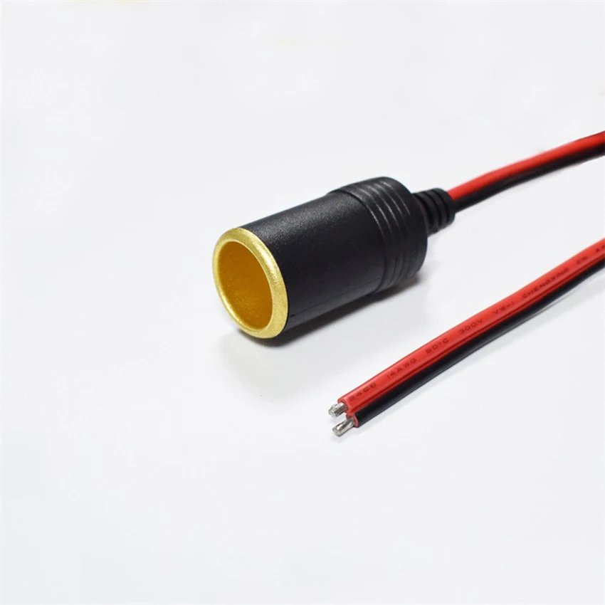 12-24V Universal Car Cigarette Lighter Connector Adapter with Female Socket Plug 10A/15A/20A Car Socket Plug with 35cm Cable