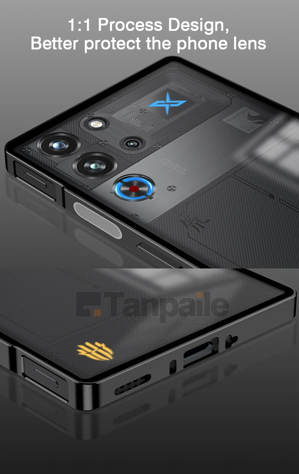 Luxury Ultra-Thin Aluminum Alloy Metal Bumper Case for Nubia Red Magic 10 Pro+ 9S 8S Pro Plus Case Tempered Glass Lock Cover