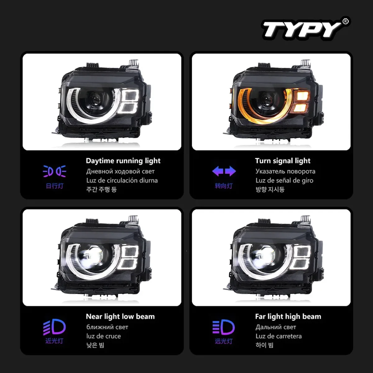 نوع أضواء السيارة ل Jetour Traveler T2 المصباح 2023-2025 LED Projetor رئيس مصباح النهار تشغيل ضوء اكسسوارات السيارات