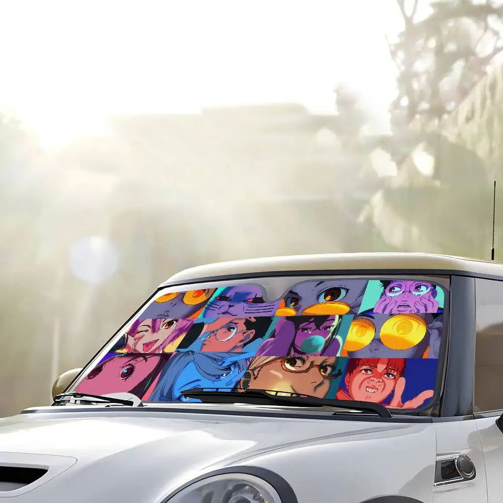 Anime DAN DA DAN Car Sunshade Shield Windshield Window Sun Blocker Cover Interior Protection for Truck SUV Visor Universal view 6