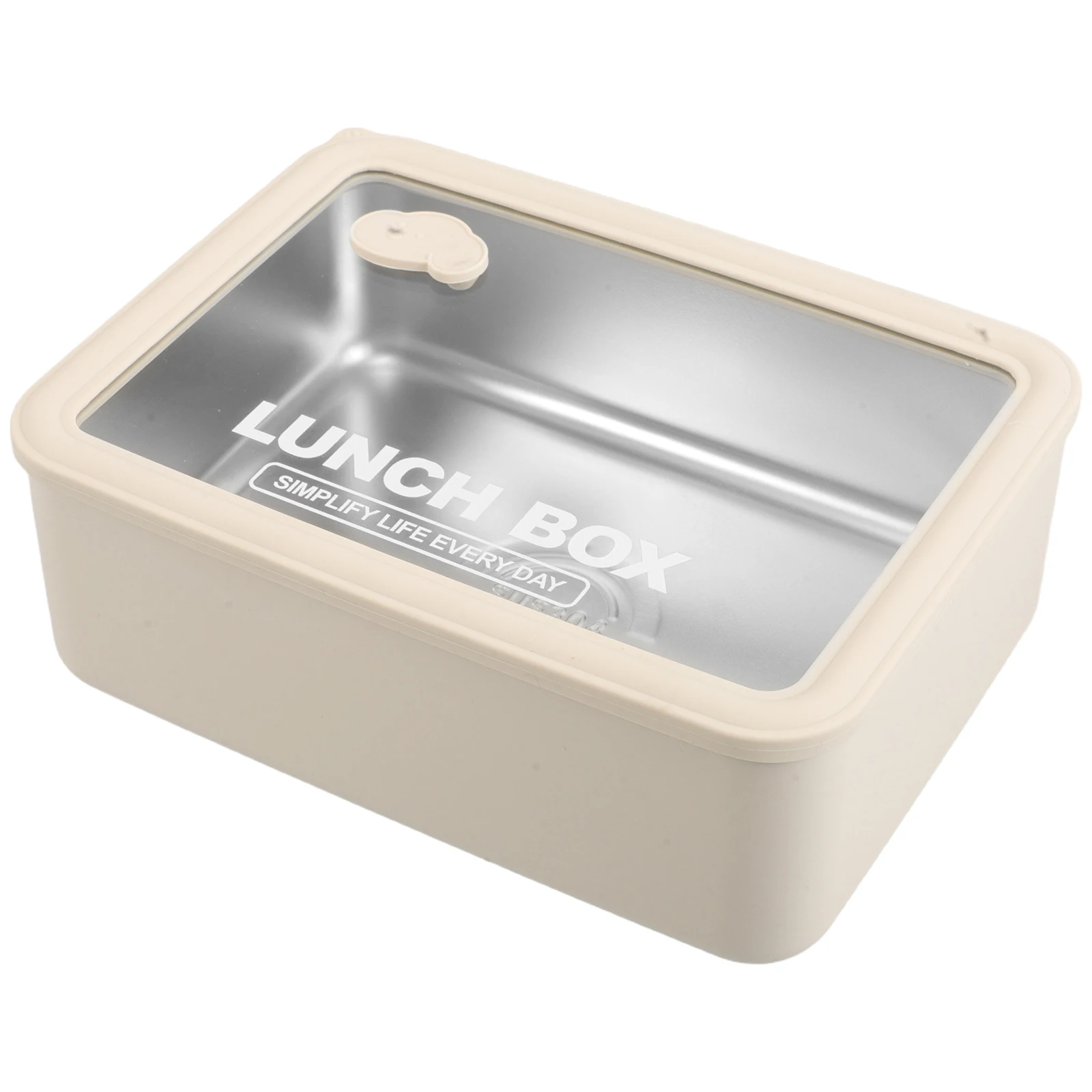 

1200Ml Stainless Steel Lunch Container Microwave Safe Glass Lid Portable Leak Resistant Food Box for Adults Daily Meal Prep Work