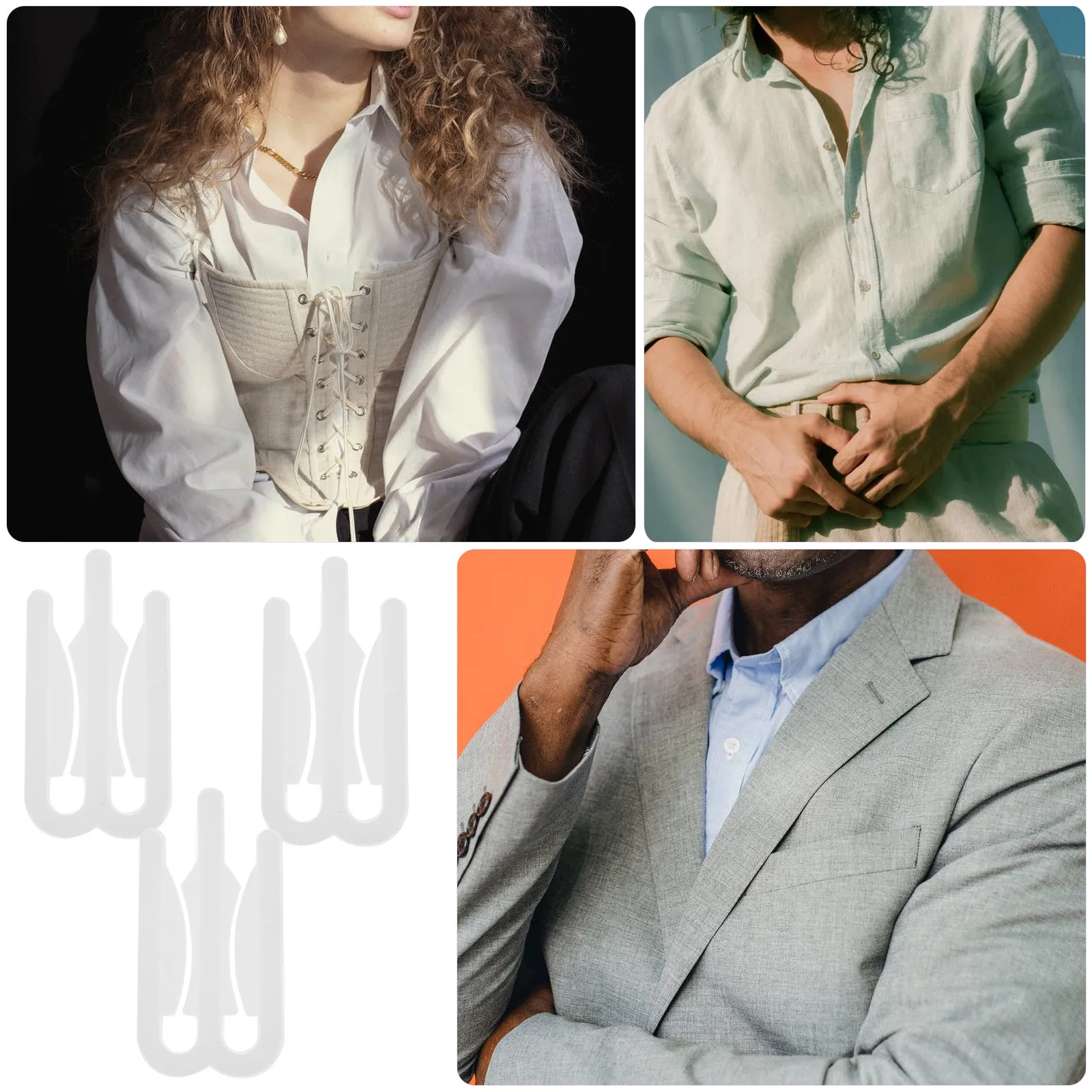 

500Pcs Mountain Shape Clips Premium Plastic Shirt Clamps for Secure Clothes Folding and Storage Solution Garment Clips