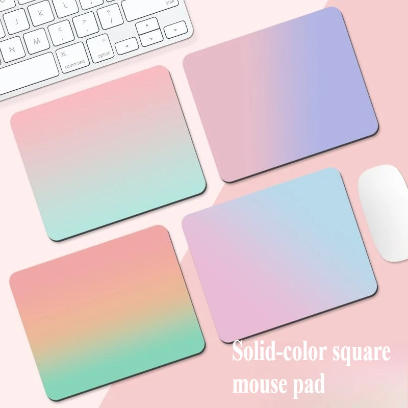 

Simple solid color small mouse pad computer deskpad thickened waterproof and non-slip desktop decoration cute little fresh girl