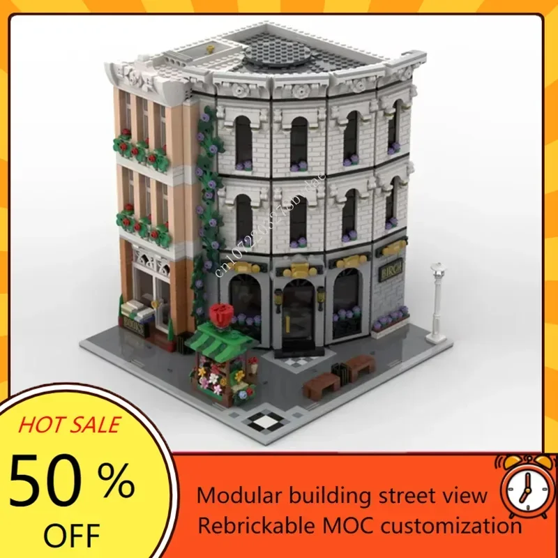 2781PCS Berkenbank Custom MOC Creatieve street view Architectuur DIY Technologie Onderwijs Assemblage Puzzel verjaardag Kerst Speelgoed Cadeau