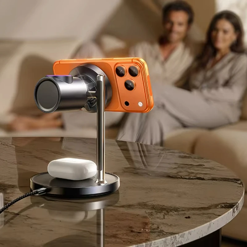 Беспроводная магнитная зарядная станция LISEN 3-в-1 Qi2, быстрая зарядка 25 Вт, подставка для iPhone 17, 16, 15, 14, док-станция для зарядки Apple Watch и AirPods