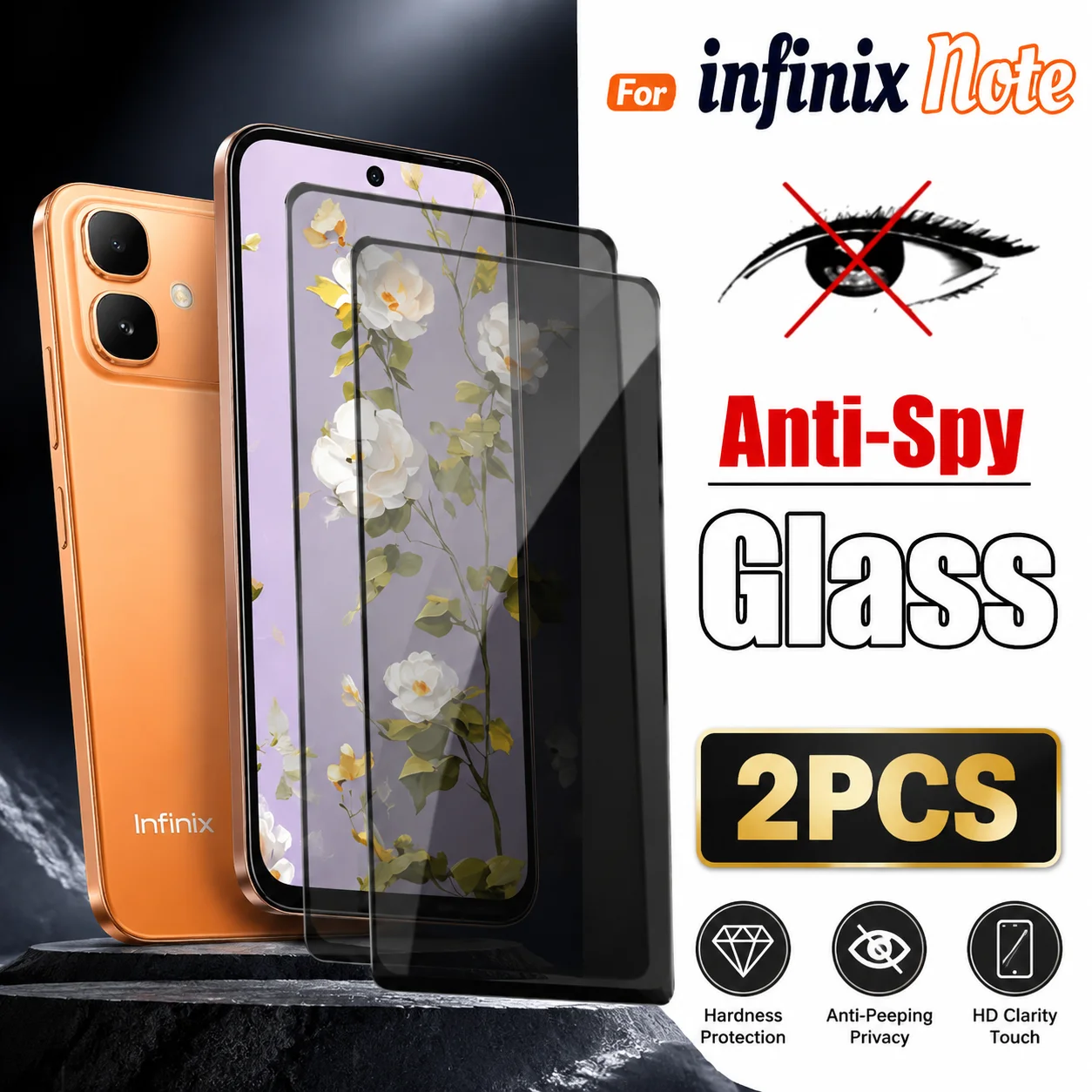 2Pcs Tempered Glass For Infinix GT 50 30 20 10 Pro, For Infinix Smart 20 10 9 8 7 6 Plus, HD Clear Screen Protector