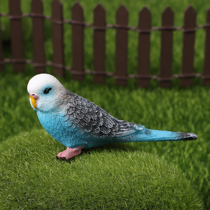 1Pc Simulation Parrot Parakeet Miniature Landscape Ornament Animal Model Lawn Figurine Artificial Bird Photography Props