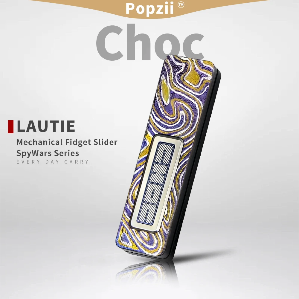 

Металлическая механическая игрушка-слайдер LAUTIE Choc EDC из титанового сплава с ручной гравировкой, антистресс, настраиваемая, для снятия напряжения