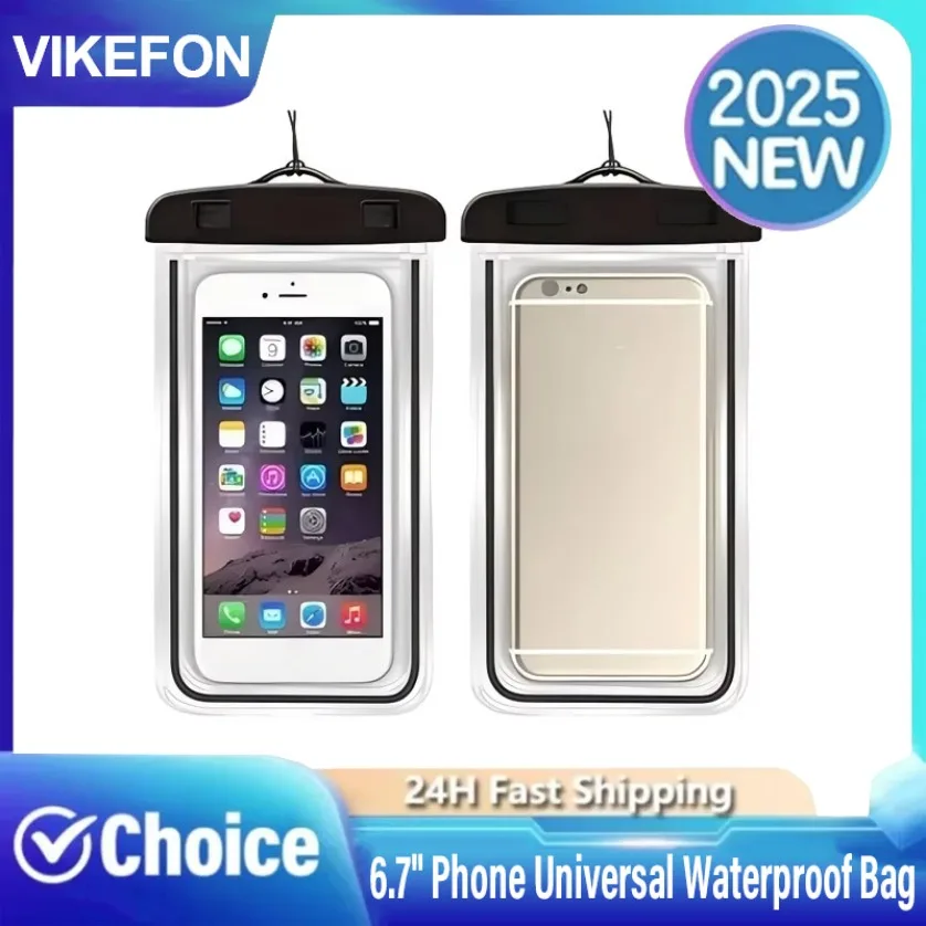 Universal Waterproof Phone Case Swimming Water Proof Bag Underwater Protector Pouch Cover For iPhone below 6.7" Phone