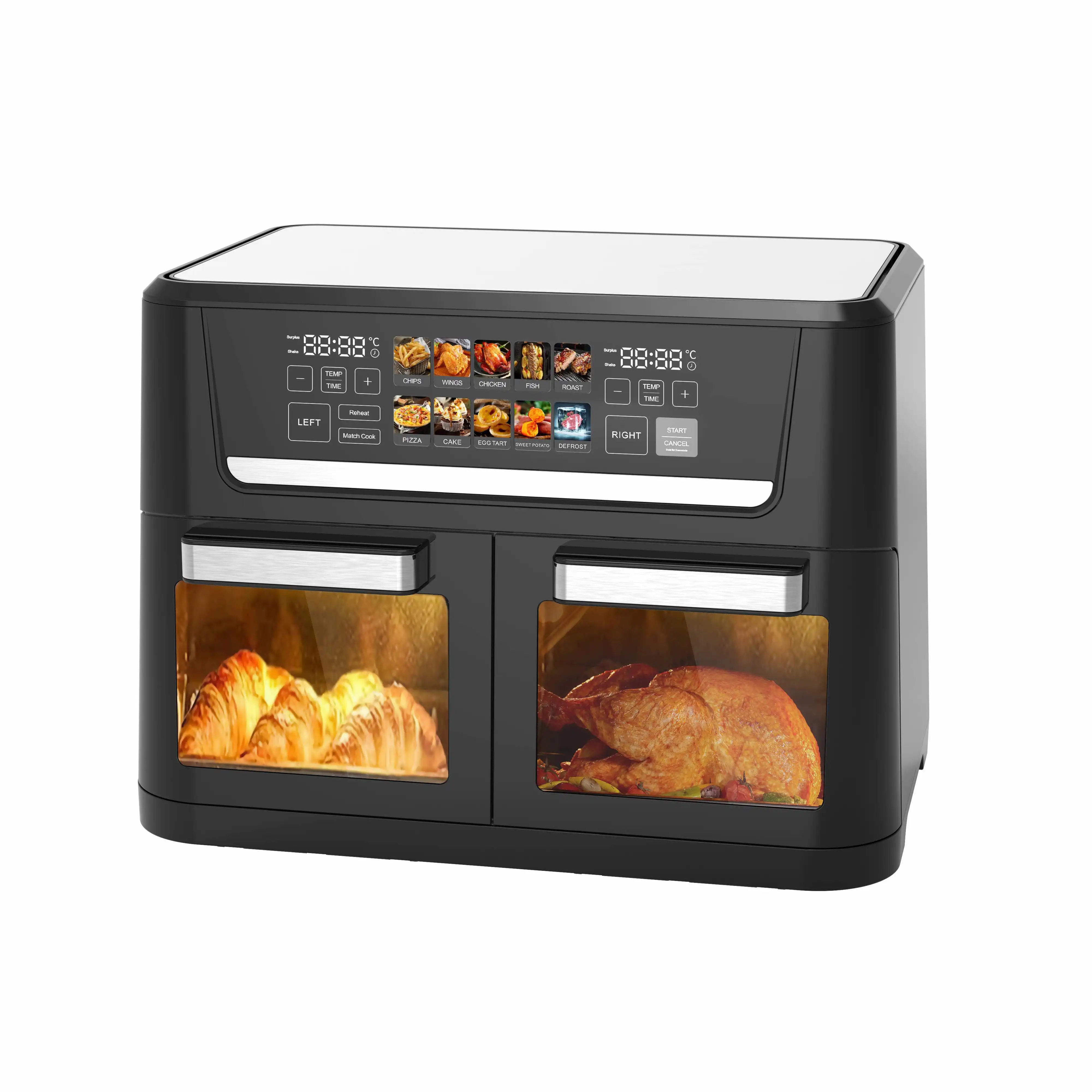 الفولاذ المقاوم للصدأ مرئية 8l سعة كبيرة المنزلية متعددة الوظائف شاشة تعمل باللمس مقلاة هوائية كهربائية مع نافذة المراقبة #1