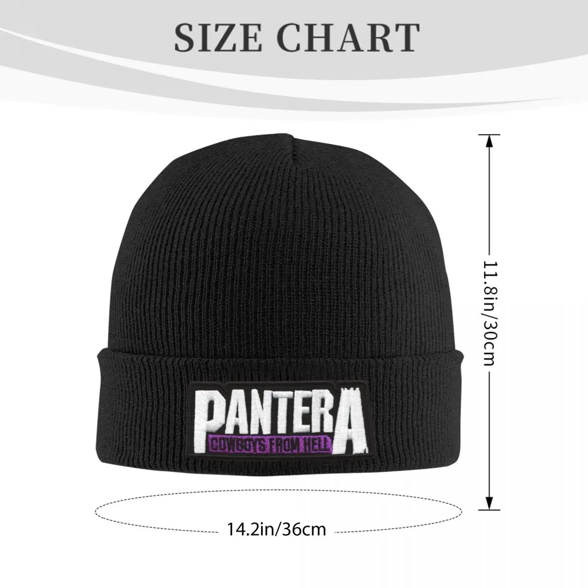 Print Purple Pantera Cowboys From Hell Adult Warm Knitted Bonnet Caps For Mens Female Camping Winter Beanies Hats