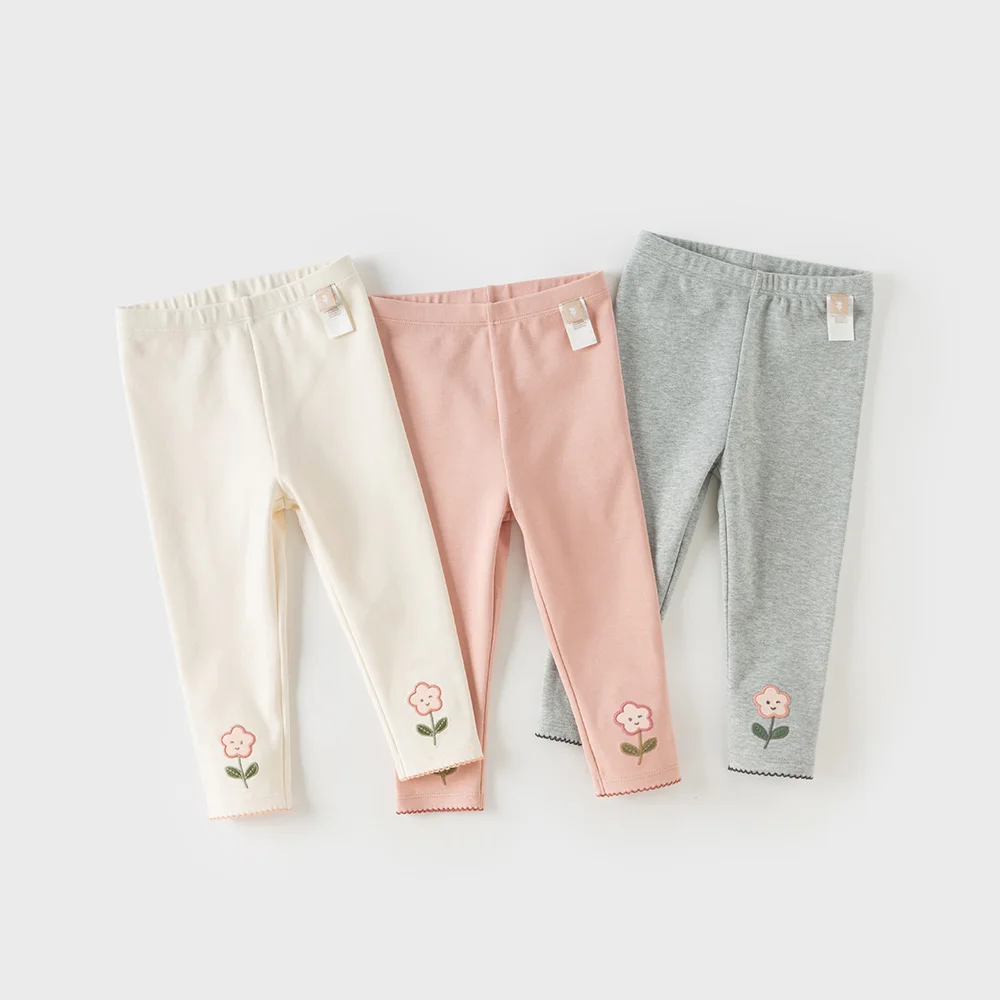 Dave Bella Leggings Spring Girls Tight Trousers Autumn Casual Leg Pants Flower Baby Elastic Children Outdoor Bottoming DB3262795