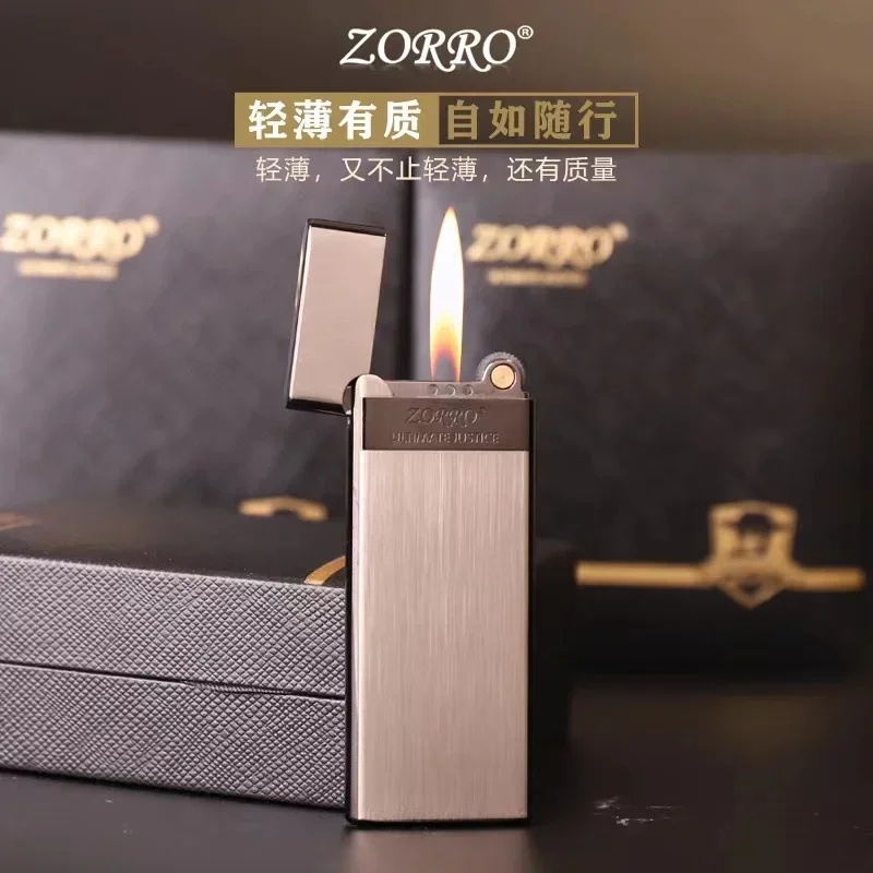 Zorro 636 Fashion Ultra Thin Butane Gas Inflatable Grinding Wheel Lighter Holiday Gift Smoking Accessories Mens Small Tools Gift