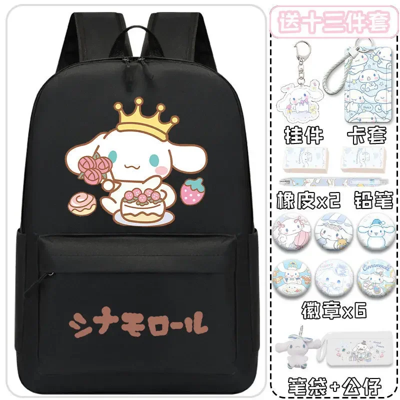 Sanrio Cinnamoroll Babycinnamoroll Schoolbag para homens e mulheres, grande capacidade, mochila dos desenhos animados do estudante, leve, bonito, novo