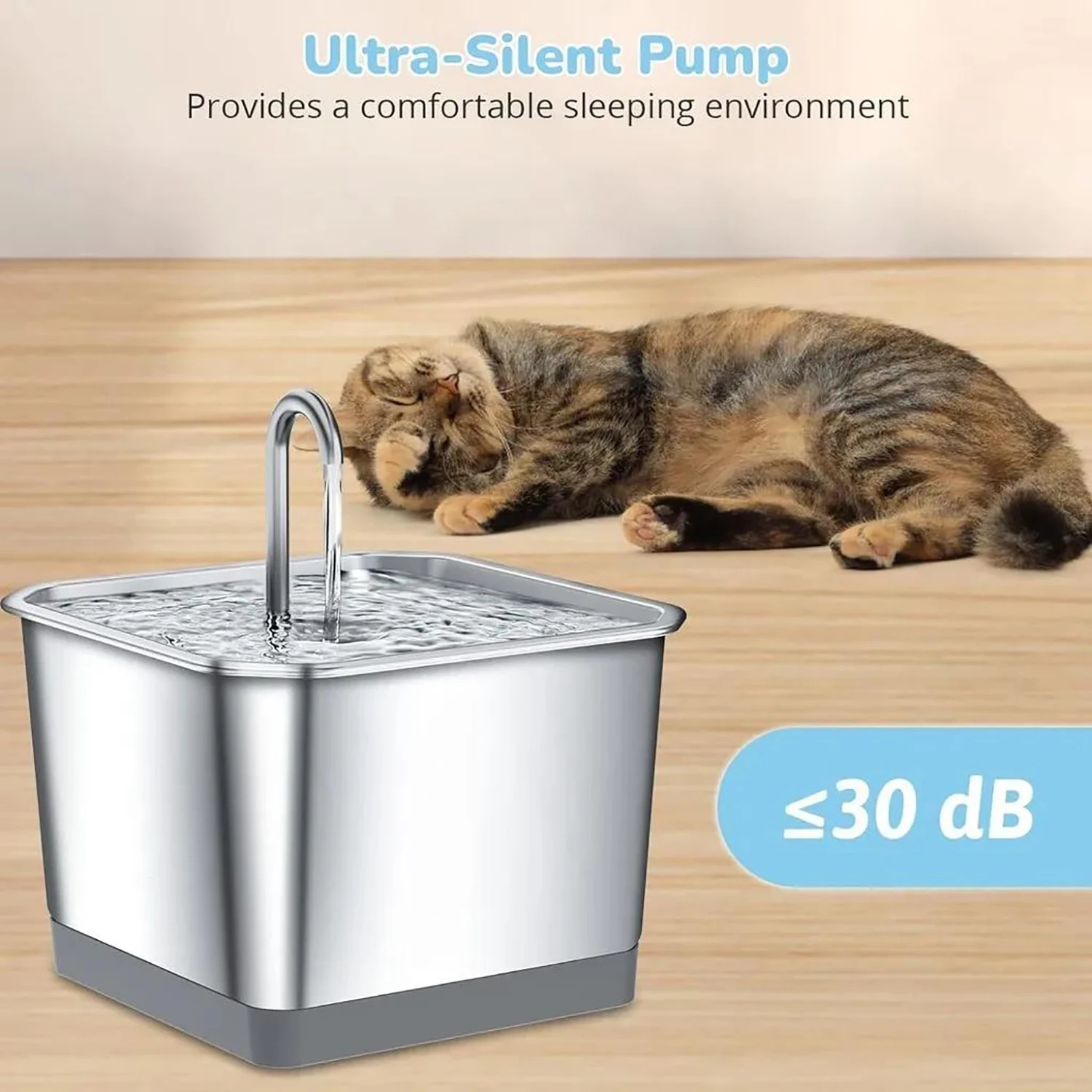 4.0L Stainless Steel Water Fountain For Cat With App Control Smart Automatic Intelligent Pets Water Dispenser Cats Dogs Products