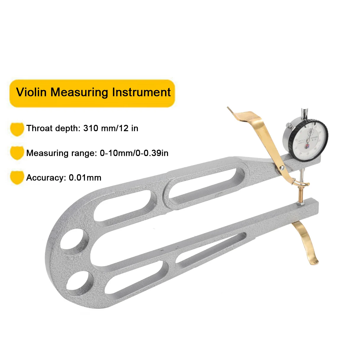 Violin/Guitar Rib Bending Aluminum Bend Side Repair Thickness Measure Dial Making Tools Indicator 0-10mm/0-0.39in