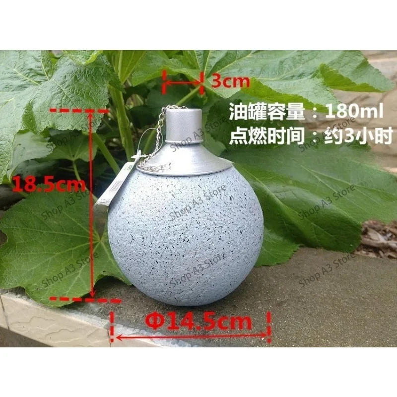 Spherical Citronella Oil Tabletop Torch Lamp, Mosquito Repellent Decorative Lamp, Outdoor Ambient Lighting for Garden