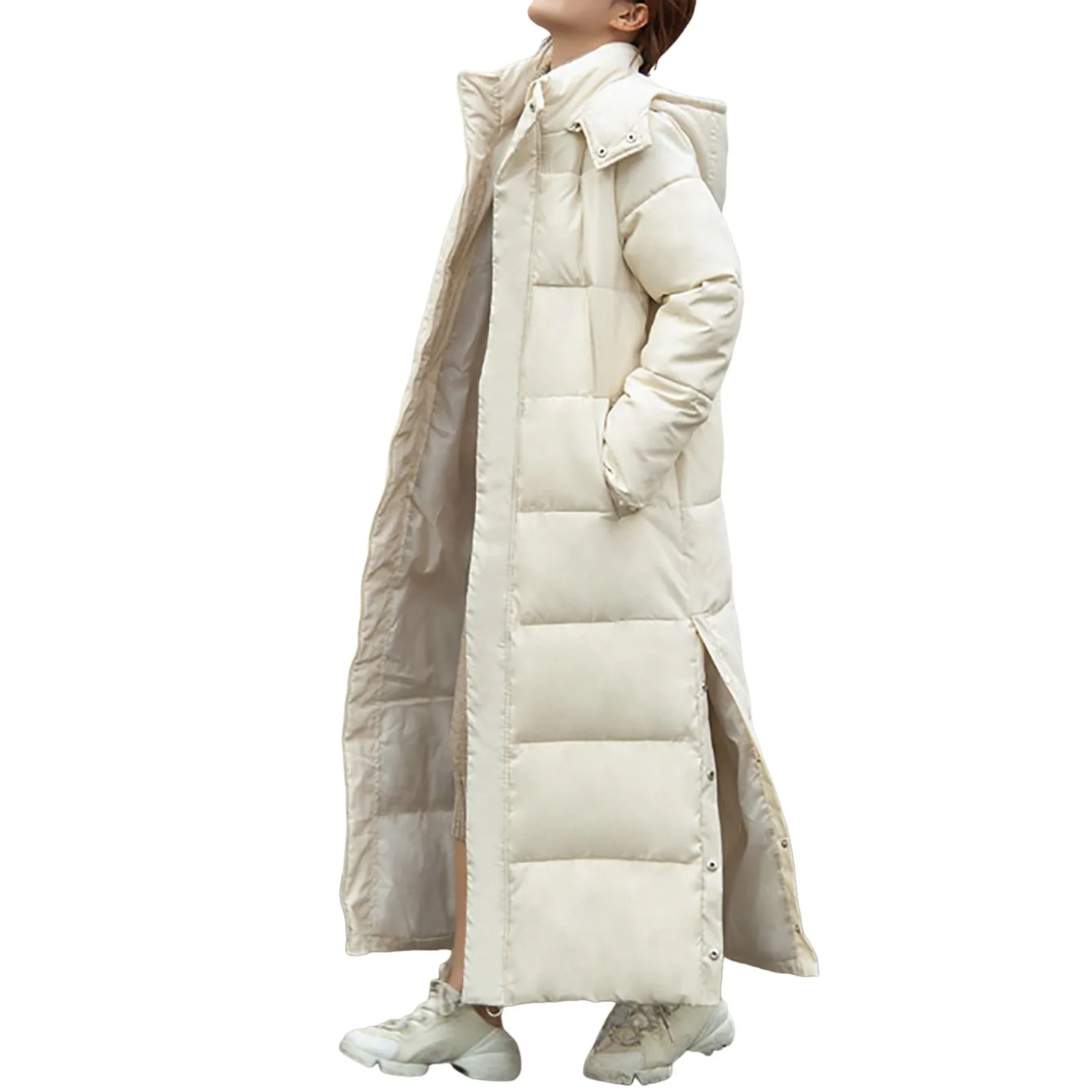 Cappotti casual Abbigliamento da neve Parka lunghi con cappuccio Capispalla freddi Top Cappotti imbottiti in cotone invernale spesso caldo coreano da donna