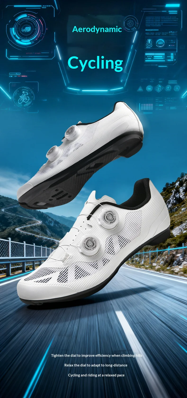Brandneue Ultraleichte Rennrad- und Mountainbike-Schuhe für Damen und Herren, Professionelle Selbstverriegelnde Rennrad- und Mountainbike-Schuhe – Detail 2