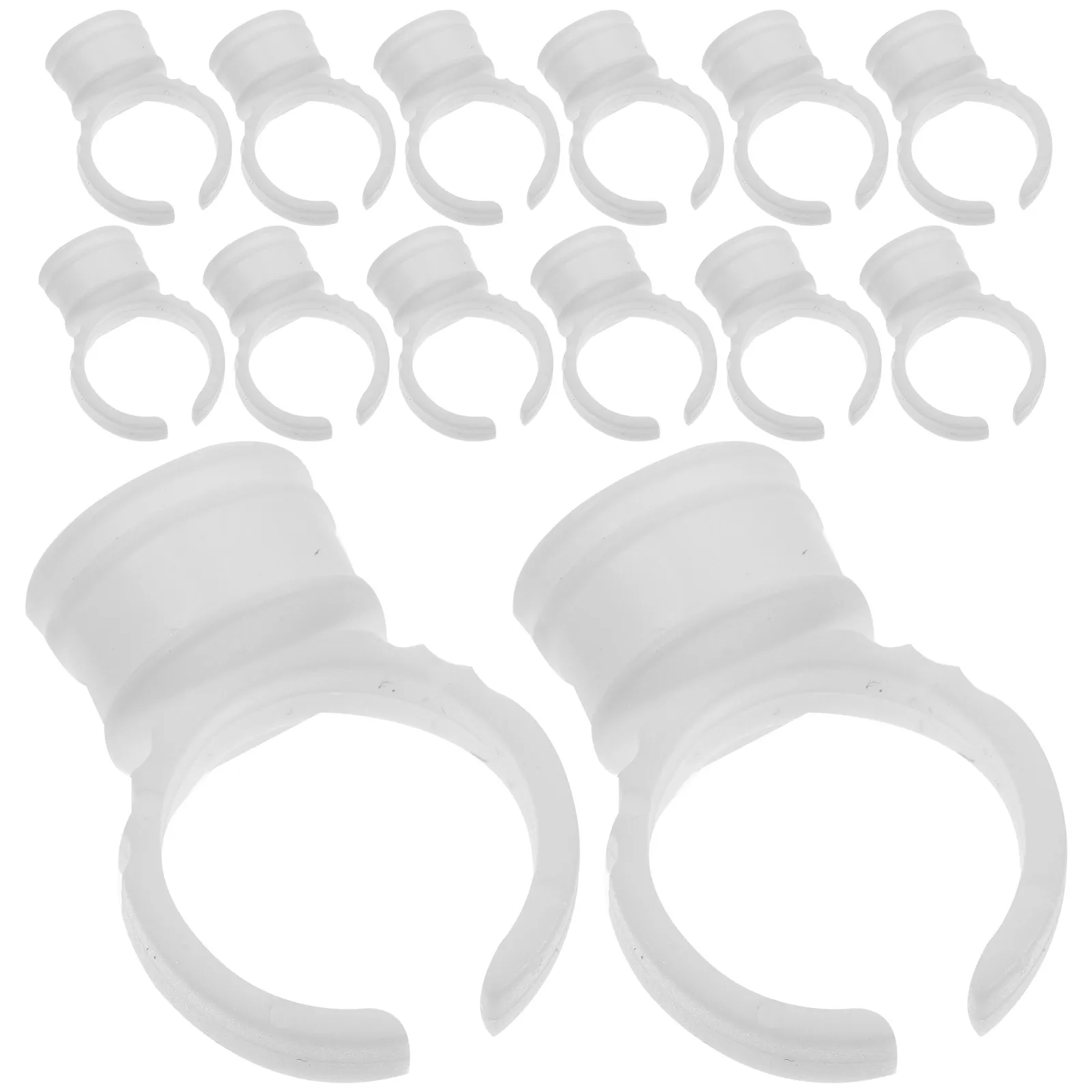 

100Pcs Tattoo Rings Cups Disposable Clear Ink Ring Holder for Eyebrow Tattoo Pigment Container Eyelash Cup Rings Cups