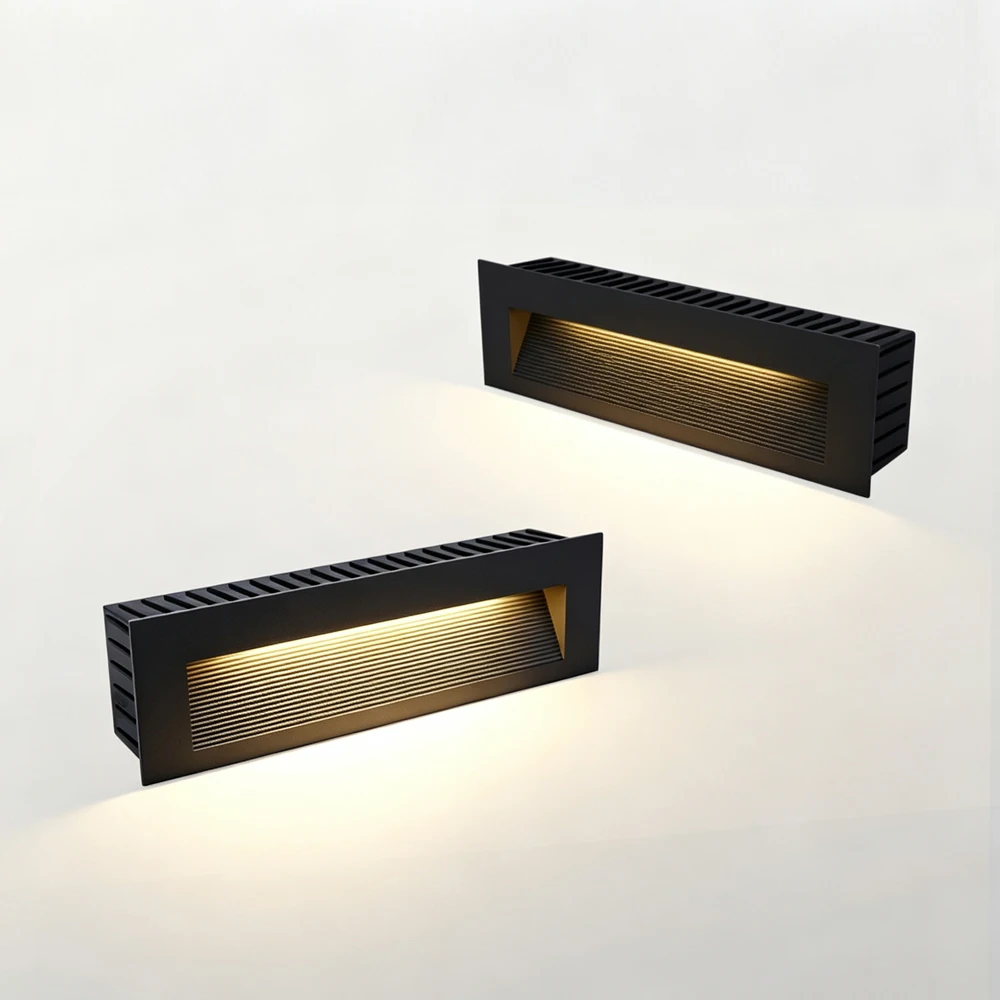 SANDIY Led Outdoor Indoor Embedded Foot Light Switch Console Step Step Light Waterproof IP65 Black