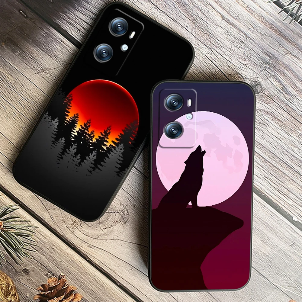 Artistic Landscape Tree For OPPO Find X6 X5 X3 A54S A5 A94 A16 A53S A57 A74 A72 A98 A78 A96 A9 5G Black TPU Phone Case