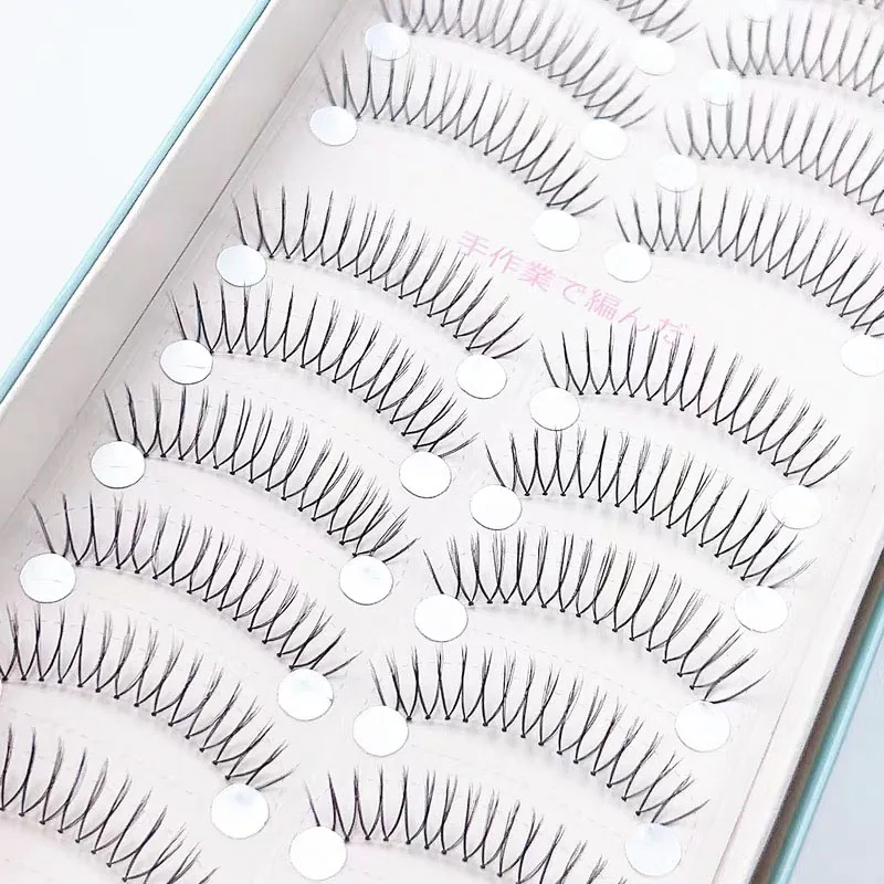 10 Paar Manga Wimpern koreanische kpop Nerz Wimpern transparente Stiel Wimpern Verlängerung natürliche wispy Wimpern täglich Make-up-Tools