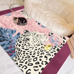 Light Luxury Leopard Plush Carpets for Living Room Home Bedroom Decor Nordic 3D Print Carpet Kitchen Study Non-slip Mat Ковер 러그