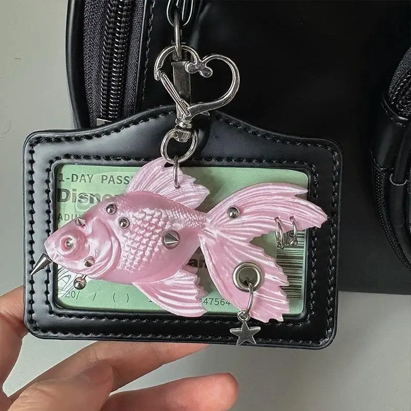 Geometrischer Stern-Nieten-Quasten-3D-Fisch-Anhänger Schlüsselanhänger Trendiger Mode-Punk Neuer Gothic-Rock Personalisierter Einzigartiger Schmuck Geschenk – Detail 6