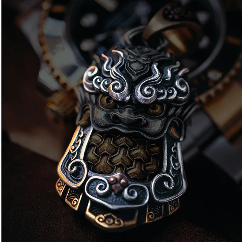 Retro Shield Armor Pendant Necklace For Men Jewelry Mighty Personality Amulet Necklace For Boyfriend Gift Neck  Accessories